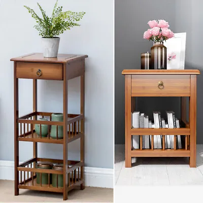 Bamboo Plant Stand Rack Shelf Bathroom Sofa Bed Corner Side End Table Nightstand • $62.93