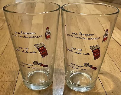 Rare Set Of 2 Fun Fishs Eddy “milkshake Glasses” (sold @ Nordstrom) • $16
