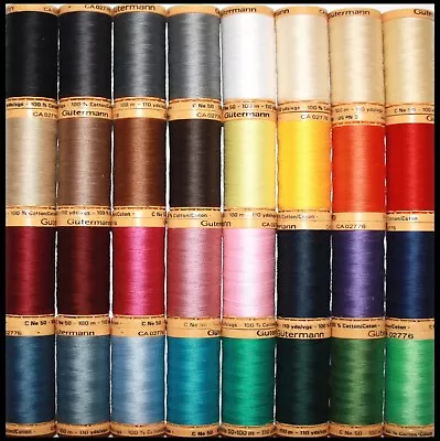 £2.59 • Buy Gutermann 100% Natural Cotton Sewing Thread 100m Spools Machine And Overlocker