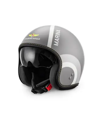 Helmet Jet Original Moto Guzzi Edition Aviation Naval Fiber Glass Grey • $471.81