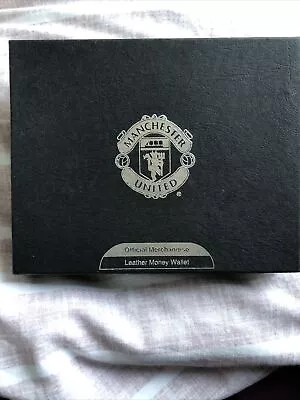 Manchester United Black Leather Wallet Card Holder & Key Ring Bottle Opener Set • £24