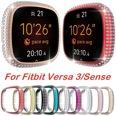 Protective Case For Fitbit Versa 3 / Sense Bling Diamonds Watch Protector Cover • $7.99