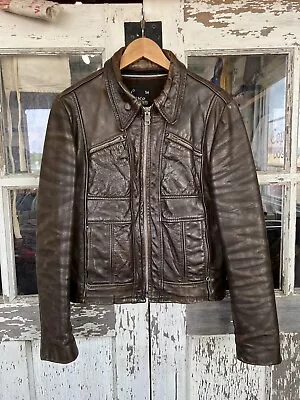 Vintage 1960s Lesco Leathers Cafe Racer Motorcycle Jacket Size 40 • $245