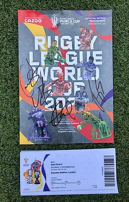 Signed 2022 Rugby League World Cup Semi Final Program Melbourne Storm Jersey NRL • $89.95