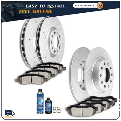 Front Rear Ceramic Pads And Brake Rotors Disc Slotted For 2013-2016 Dodge Dart • $149.99