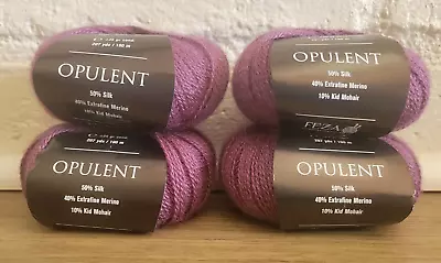 4 Balls: Feza Yarn Opulent Silk/Extra Fine Merino Wool/Kid Mohair Purple (#208) • $19.99