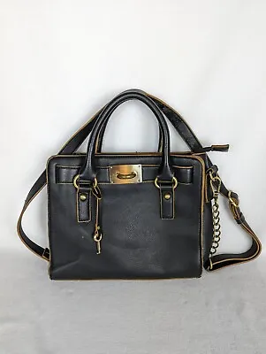 Melie Bianco Purse Black Leather Handbag • $29.99