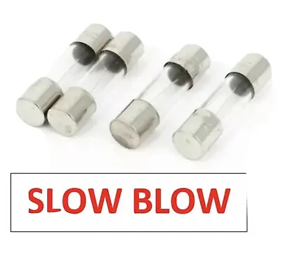 4 Pcs  Slow-Blow Fuse 250V Glass Fuses 5 X 20 Mm VARIOUS AMPS • $5.75
