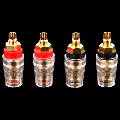£11.15 • Buy 4pcs Audio Speaker Binding Post Short Thread Terminal Banana Plug Gold Plated
