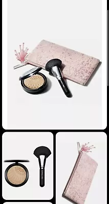 MAC FIRELIT KIT~GOLD~SOUL GLOW Highlighter & BRUSH & Pink Bag GLOBAL~ NEW 🎁 • $19.99