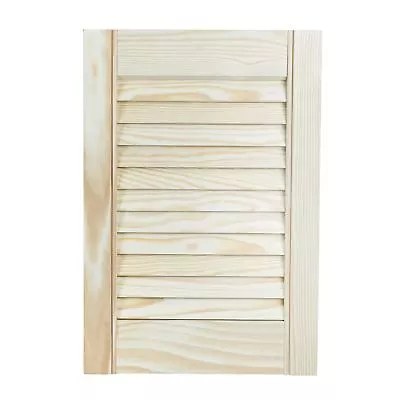 Louvre Door Wood Door Open Natural Pine 21mm Wardrobe Kitchen H:606mm (23.86 ) • £17.99