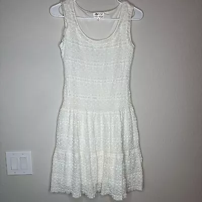 Max Studio Womens White  Midi Sleeveless Dress With Stretch Lace Size S • $22