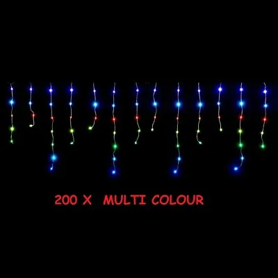 Battery Operated 200 Led 4.4 Metrs Snowing Effect Icicle Lights • £15.99