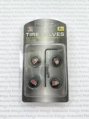 Audi S Line Black Set Anti Theft Valve Wheel Tyre Dust Stem Caps Screw Metal 3 • $6.22