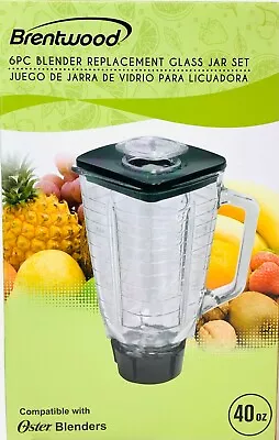 $23.50 • Buy Brentwood P-OST722 6 Piece Replacement Glass Jar Set Compatible W/Oster NEW