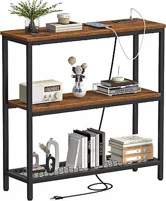 Console Table With Power Outlets Entryway Table With Storage Narrow Sofa Table • $137.88