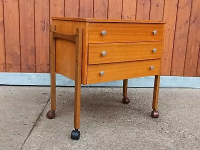 Sewing Table Vintage Sideboard Retro Jewellery Box Nähwagen Danish Walnut 60er 2 • $280.40