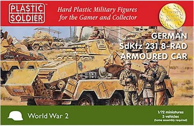 WW2V20025 1/72 GERMAN SdKfz 231 8-RAD ARMOURED CAR Plastic Soldier NEW 20mm WW2 • £20.29