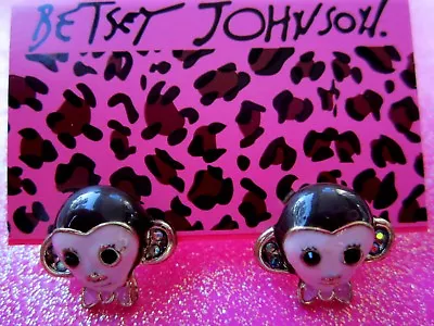 Betsey Johnson Monkey  Stud Earrings • $17.95