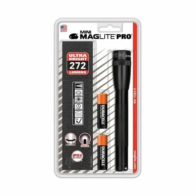 Mag-Lite Mini PRO LED 2-Cell AA Flashlight With Holster Black - SP2P01H • $39.83