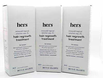 Hers Hair Regrowth Treatment For Women-3 Pack 2oz/60mL Minoxidil Topical 2% • $29.95