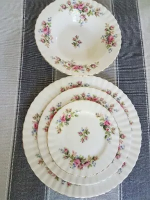 Royal Albert Bone China Moss Rose 4 Piece Place Setting Vintage 1956 Exc Cond  • $35