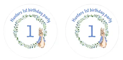 £2.20 • Buy 24 Personalised Stickers New Peter Rabbit Christening Baby Shower 1st Birthday