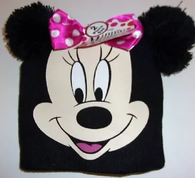 Minnie Mouse Stocking Hat And Matching Gloves Set. Girls One Size   #A120 • $8.99