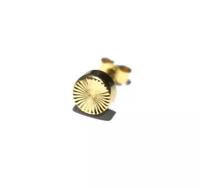 Mens Gold Stud Earring Gents Yellow Gold Diamond Cut • £48.95