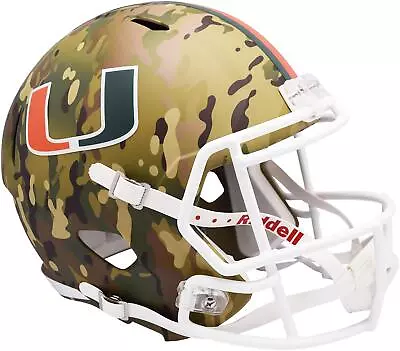 Miami Hurricanes Riddell Camo Alternate Speed Replica Helmet • $234.99