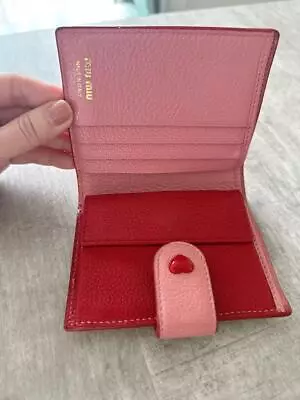 Miumiu Coin Case Bifold Compact Wallet From JP USED • $135.93