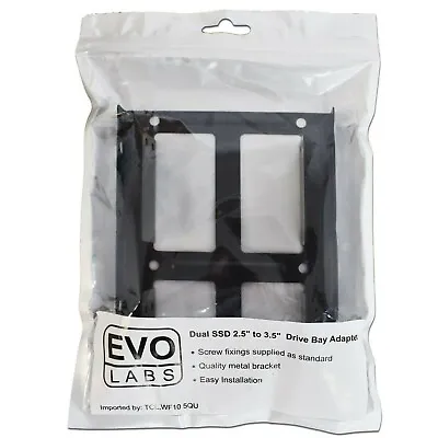 Evo Labs Dual Metal SSD/HDD 2.5  To 3.5  Drive Bay Adapter • £4.90