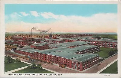 Celina OH: Mersman Brothers Corp. Table Factory - Mercer County Ohio Postcard • $38.49