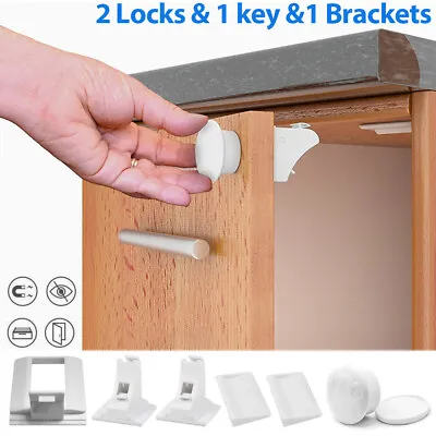 £7.59 • Buy Invisible Magnetic Baby Child Pet Proof Cupboard Door Drawer Safety Lock UK HOT