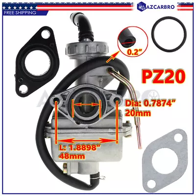 PZ20 Carburetor For Kazuma Meerkat 50cc Falcon 90 90cc ATV Viper 110cc Dirt Bike • $12.93