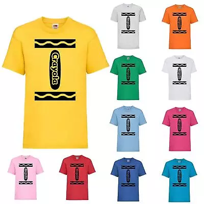 £5.99 • Buy New Kids World Book Day Crayola Funny T-Shirt Crayon Fancy Dress Costume Tee Top