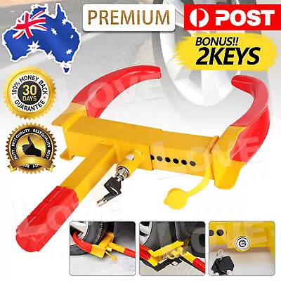 Heavy Duty Wheel Clamp Lock For Caravan Car Security + 2 Keys-new Anti-theft Au • $22.95