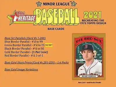 2022 Topps Heritage Minor League - #1-220 - You Choose - Free Shipping - QTY (M) • $0.99