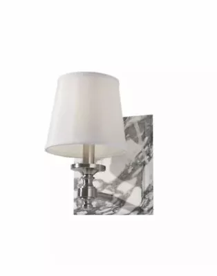 Murray Feiss VS34001 Brushed Steel W/ Marble Carrollton 1 Light Bathroom Sconce • $48