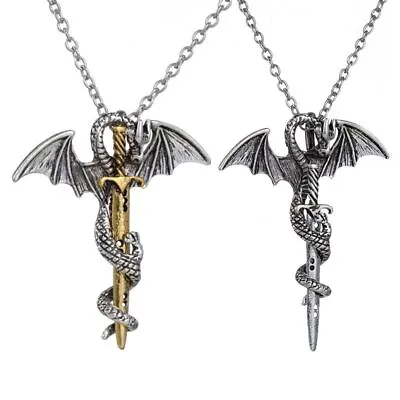 $5.95 • Buy Pterosaurs Sword Necklace Flying Dragon Necklaces Wings Cross Men's Jewelry 1 Pc