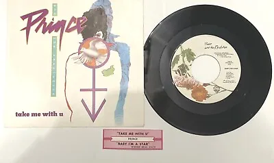 Prince Take Me With U 7” 45 Picture Sleeve Title Strip - NEAR MINT!! • $10.99