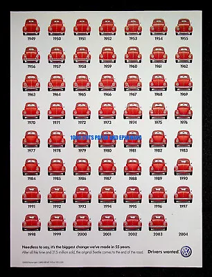 Volkswagen Beetle Car 2003 1949 To 2004 Trade Print Magazine Ad Poster ADVERT • $9.99