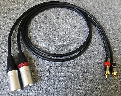 3-pin XLR Male To RCA Phono Silver Plated Van Damme Cable 1 2 3 4 5m • £22