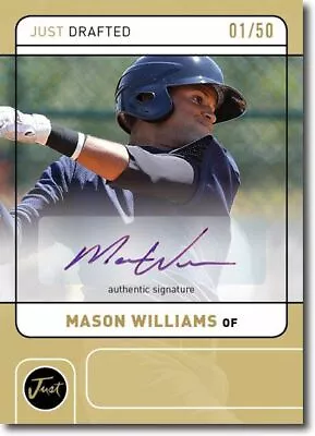 MASON WILLIAMS 2011 Just DRAFTED Rookie Autograph GOLD Auto RC #/50 • $14.99