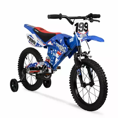 16  Nitro Circus Bike W/ Cool Motorcross Design & Knobby Tires Ages 4-8 Blue • $168.99