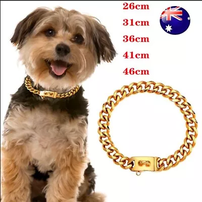 Heavy Duty Dog Chain Collar Choker Stainless Steel Pet Dog Cuban Link Necklace • $40.43