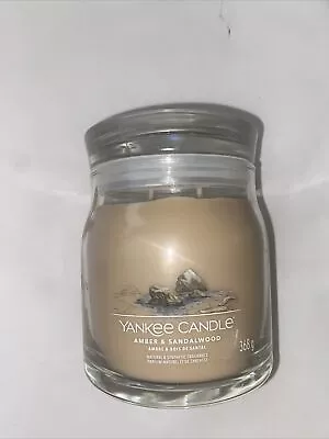 Yankee Candle Signature Medium Jar Amber & Sandalwood Gift Present Decor  • £21