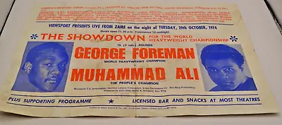 1974 Muhammad Ali V George Foreman Closed Circuit Broadside Boxing World Title • £80