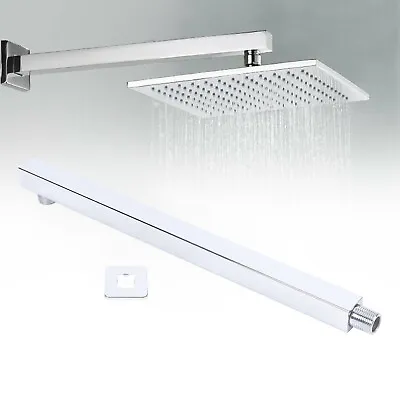 16 Inch Stainless Steel Square Rainfall Shower Head Extension Arm Wall Mounted • $8.82