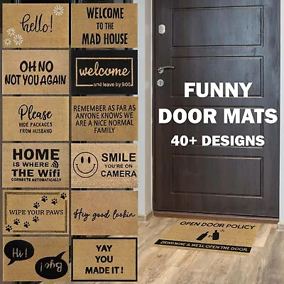 Doormat Funny Front Door Entrance Mat Hall Rug Indoor Outdoor Coir Non Slip Matt • £9.49